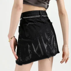 Skirts*Boogzel Clothing Grunge Aesthetic Denim Skirt Black