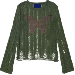 Sweaters|Long Sleeve Tops*Boogzel Clothing Grunge Aesthetic Butterfly Knit Top