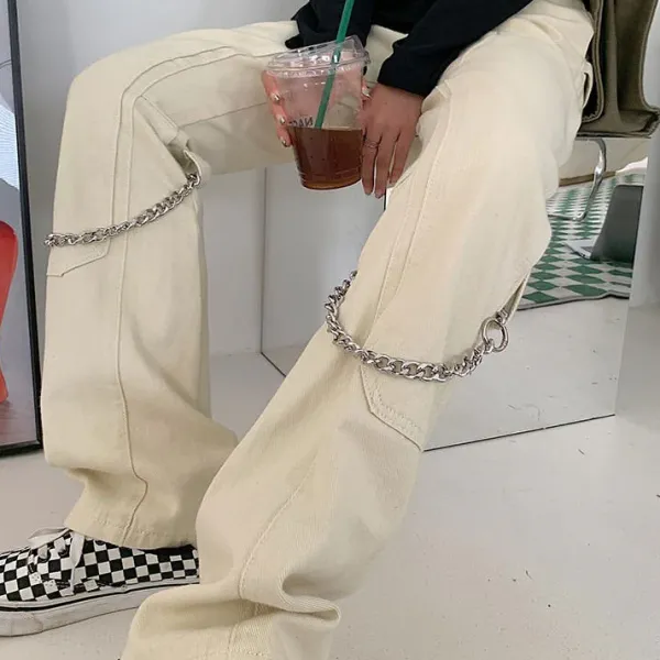 Jeans*Boogzel Clothing Grunge Aesthetic Chain Jeans
