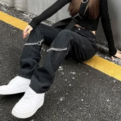 Jeans*Boogzel Clothing Grunge Aesthetic Chain Jeans