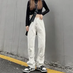 Jeans*Boogzel Clothing Grunge Aesthetic Chain Jeans