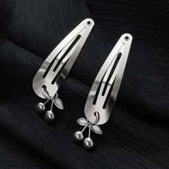 Hair Accessories*Boogzel Clothing Grunge Aesthetic Cherry Hair Clips Silver
