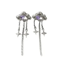 Earrings*Boogzel Clothing Grunge Aesthetic Cloud Earrings Silver