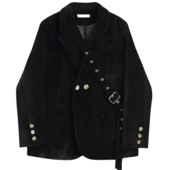 Coats & Jackets*Boogzel Clothing Grunge Aesthetic Cord Jacket Black