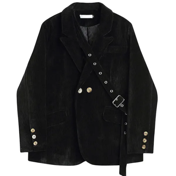 Coats & Jackets*Boogzel Clothing Grunge Aesthetic Cord Jacket Black