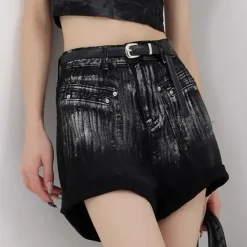 Shorts*Boogzel Clothing Grunge Aesthetic Denim Shorts Black