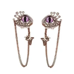 Earrings*Boogzel Clothing Grunge Aesthetic Eyes Earrings Silver/purple