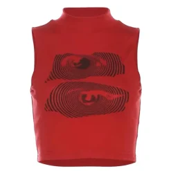 Crop Tops*Boogzel Clothing Grunge Aesthetic Eyes Print Crop Top Red