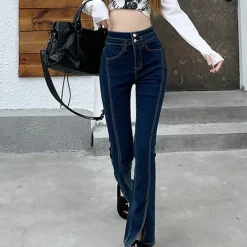 Jeans*Boogzel Clothing Grunge Aesthetic Flare Jeans Blue