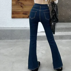Jeans*Boogzel Clothing Grunge Aesthetic Flare Jeans Blue