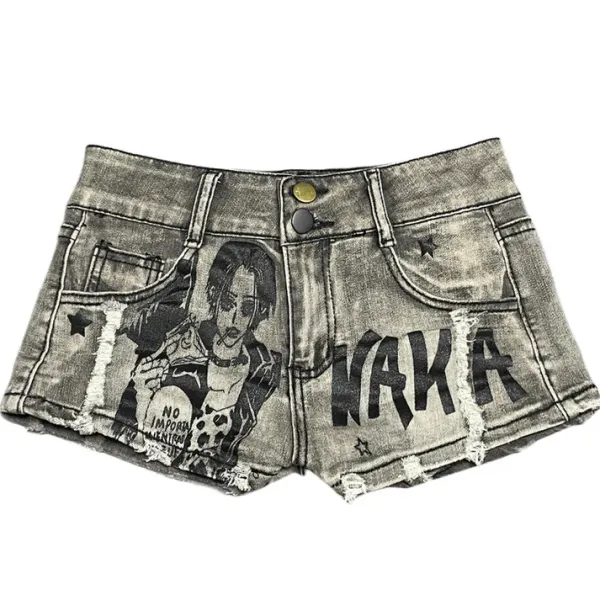 Mens*Boogzel Clothing Grunge Aesthetic Micro Jorts Grey