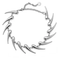 Necklaces & Chokers*Boogzel Clothing Grunge Aesthetic Spike Choker Necklace Silver