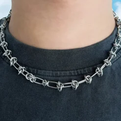 Necklaces & Chokers*Boogzel Clothing Grunge Aesthetic Wire Choker Silver