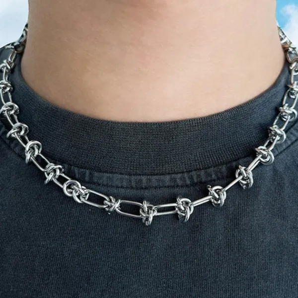 Necklaces & Chokers*Boogzel Clothing Grunge Aesthetic Wire Choker Silver