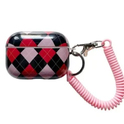 Iphone Cases*Boogzel Clothing Grunge Argyle AirPods Case Red/black