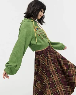 Skirts*Boogzel Clothing Grunge Asymmetrical Plaid Skirt Brown