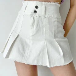 Skirts*Boogzel Clothing Grunge Denim Pleated Skirt
