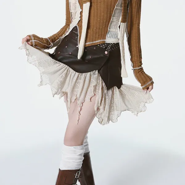 Skirts*Boogzel Clothing Grunge Fairy Mini Skirt Brown