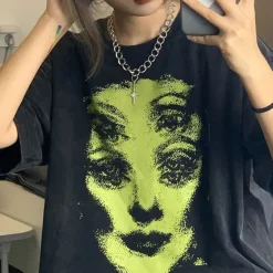 Aesthetic T-Shirts & Graphic Tees*Boogzel Clothing Grunge Ghost Face Graphic T-Shirt Black/green
