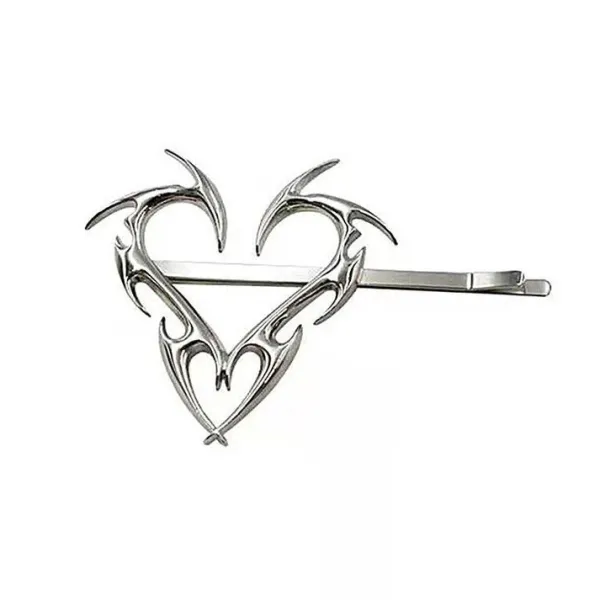 Hair Accessories*Boogzel Clothing Grunge Heart Hair Pin Silver