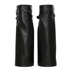 Other*Boogzel Clothing Grunge Leather Leg Warmers Black