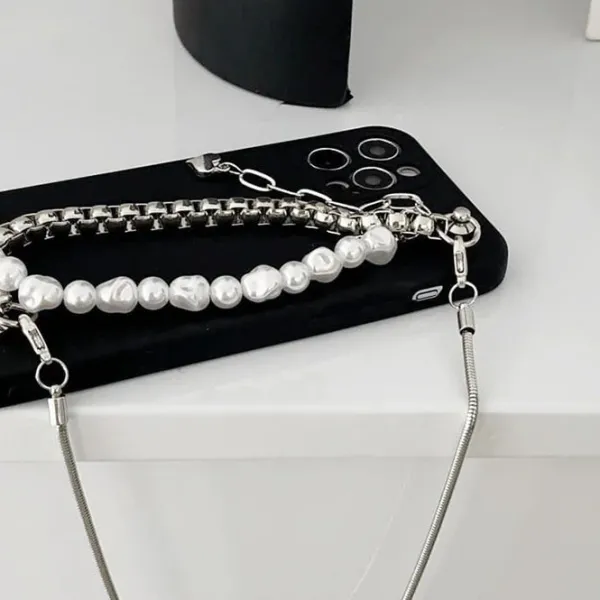 Iphone Cases*Boogzel Clothing Grunge Pearl Chain iPhone Case Black