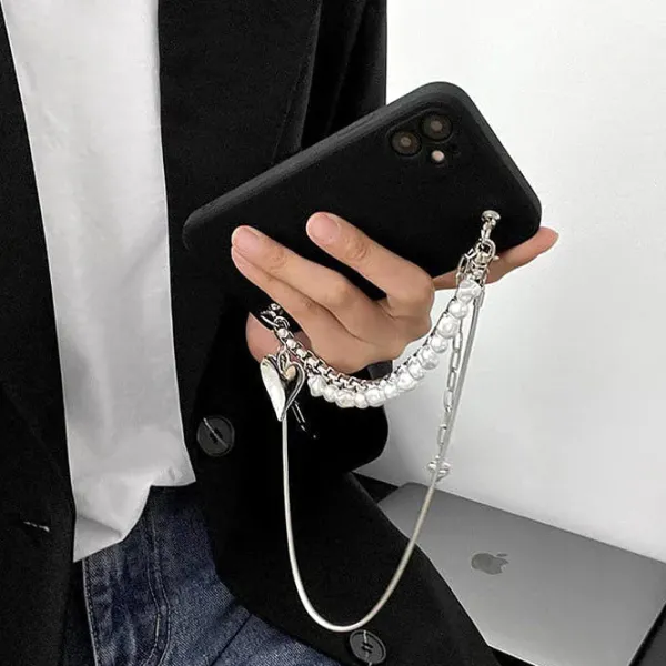 Iphone Cases*Boogzel Clothing Grunge Pearl Chain iPhone Case Black