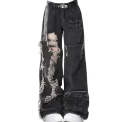 Jeans*Boogzel Clothing Grunge Ripped Jeans in Black