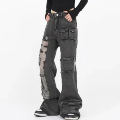 Jeans*Boogzel Clothing Grunge Ripped Jeans in Black