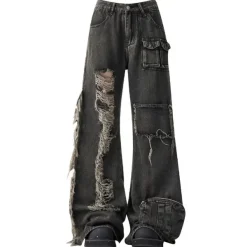 Jeans*Boogzel Clothing Grunge Ripped Jeans in Black