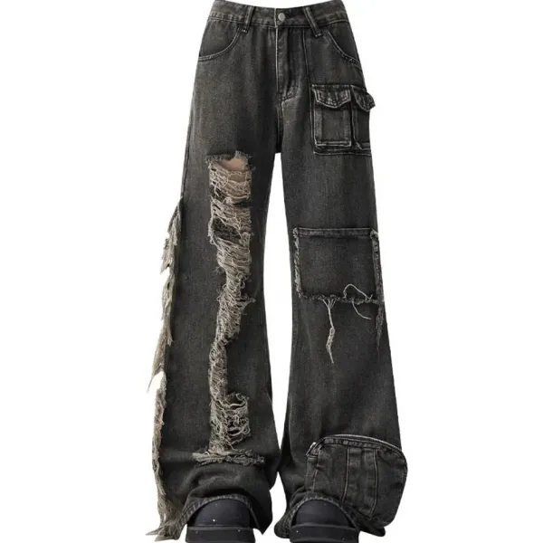 Jeans*Boogzel Clothing Grunge Ripped Jeans in Black