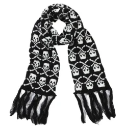 Other*Boogzel Clothing Grunge Skull Knitted Scarf