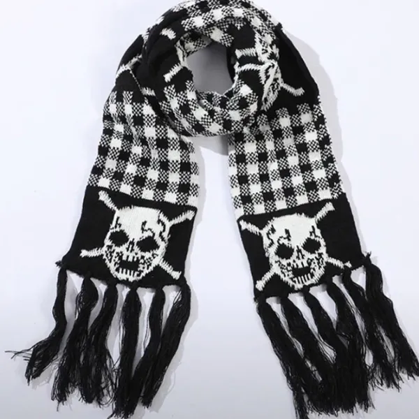 Other*Boogzel Clothing Grunge Skull Knitted Scarf