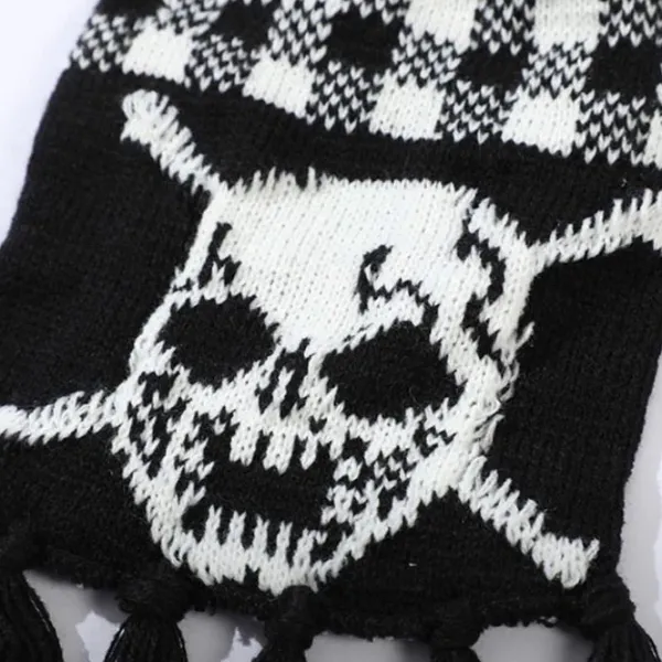 Other*Boogzel Clothing Grunge Skull Knitted Scarf