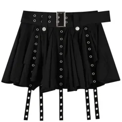Skirts*Boogzel Clothing Grunge Sleaze Layered Mini Skirt Black