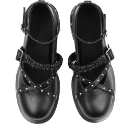 Classics|Sandals / Mary Janes*Boogzel Clothing Grunge Sleaze Studded Mary Janes Black