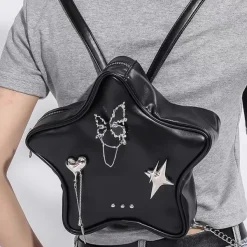 Bags & Purses*Boogzel Clothing Grunge Star-Shaped Mini Backpack Black