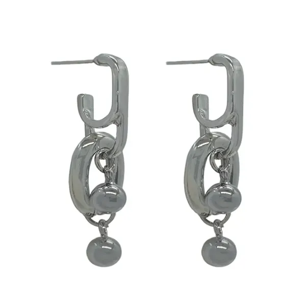 Earrings*Boogzel Clothing Grunge Style Chunky Chain Earrings Silver