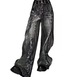 Jeans*Boogzel Clothing Grunge Wide-Leg Cargo Jeans Black
