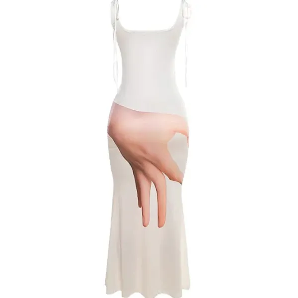 Dresses & Rompers*Boogzel Clothing Hand Print Baddie Aesthetic Dress White