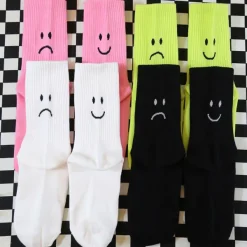 Socks*Boogzel Clothing Happy & Sad Face Print Socks
