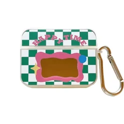 Iphone Cases*Boogzel Clothing Happy Time Plaid Airpods Case Green/pink