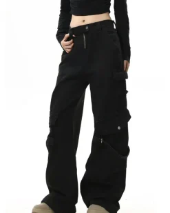 Jeans*Boogzel Clothing Hashtag Drama Cargo Jeans Black