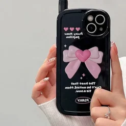 Iphone Cases*Boogzel Clothing Heart Bow iPhone Case Black/pink