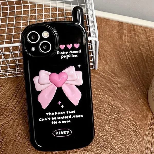 Iphone Cases*Boogzel Clothing Heart Bow iPhone Case Black/pink