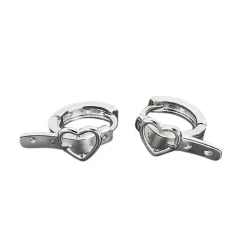 Earrings|Belts & Chains*Boogzel Clothing Heart Buckle Belt Earrings Silver