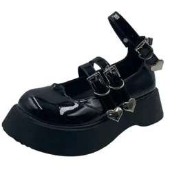 Classics|Sandals / Mary Janes*Boogzel Clothing Heart Buckle Chunky Sandals