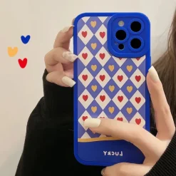 Iphone Cases*Boogzel Clothing Heart Check iPhone Case Blue