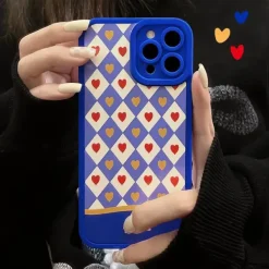 Iphone Cases*Boogzel Clothing Heart Check iPhone Case Blue