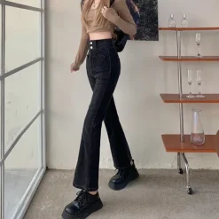 Jeans*Boogzel Clothing Heart Crush Flare Cropped Jeans Black